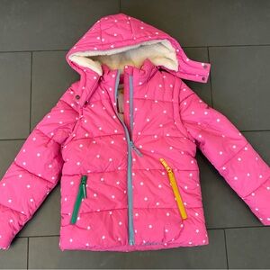 Mini Boden Pink Star Puffer Jacket